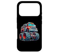 Carcasa para iPhone 17 Pro Big Wheels Fire Truck Firefighter Kids Boys Monster Truck