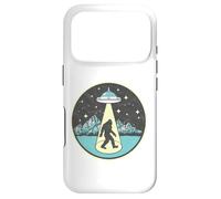 Carcasa para iPhone 17 Pro Bigfoot Abduction! Vintage Sasquatch & UFO Alien Graphic