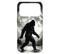Carcasa para iPhone 17 Pro Bigfoot Silhouette Sasquatch Lago Bosque Iluminado por la Luna