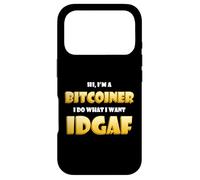 Carcasa para iPhone 17 Pro Bitcoin Idgaf Meme Cute Blockchain Costume BTC Bitcoiner