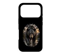Carcasa para iPhone 17 Pro Black Bear Mountain Wilderness Wildlife, Amante de los Osos