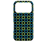 Carcasa para iPhone 17 Pro Black Blue Green Geometric Polka Dot Octagons Pattern