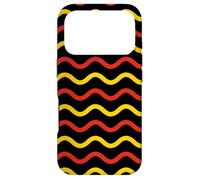 Carcasa para iPhone 17 Pro Black Red Yellow German Tricolor Wavy Pattern
