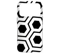 Carcasa para iPhone 17 Pro Black-White Honeycomb Hexagon Maze Hi-Tech Space Pattern