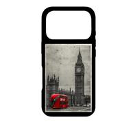 Carcasa para iPhone 17 Pro Black & White Retro Real London with Big Ben, London Skyline