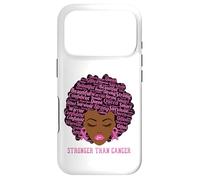 Carcasa para iPhone 17 Pro Black Women Queen Stronger Than Breast Cancer Pink Ribbon