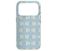 Carcasa para iPhone 17 Pro Blue and Cream Cream White ARC Wave Lines Pattern
