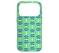 Carcasa para iPhone 17 Pro Blue Green Scales Waves Arcs Mid-Century Pattern