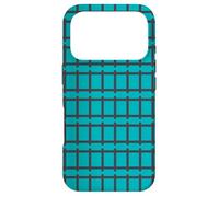 Carcasa para iPhone 17 Pro Blue Teal Modern Geometric Train Ladder Track Pattern