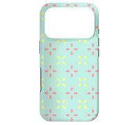 Carcasa para iPhone 17 Pro Blue Yellow Pink Cross Leaves X-Shape Symmetry Pattern