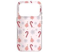 Carcasa para iPhone 17 Pro Blush Pink Snowflake Christmas Tree Candy Cane Pattern