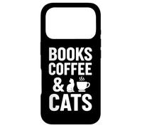 Carcasa para iPhone 17 Pro Books Coffee & Cats - Cita Divertida y acogedora para Lector de Gatos