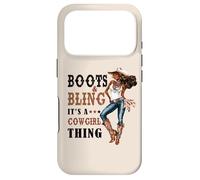 Carcasa para iPhone 17 Pro Boots and Bling It's Cowgirl Thing Western Country Melanina