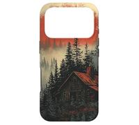 Carcasa para iPhone 17 Pro Bosque con Cabaña Rústico Paisaje Vintage Gráfi