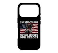 Carcasa para iPhone 17 Pro Botas de Soldados con la Bandera de Estados Unidos para el Día de los Veteranos Never Forget Our Heroes