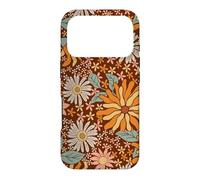 Carcasa para iPhone 17 Pro Brown Flowers Meadow Floral Retro Groovy Aesthetic Women
