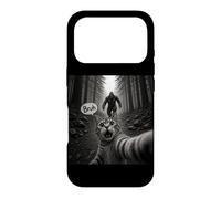 Carcasa para iPhone 17 Pro Bruh Cat Selfie Bigfoot Sasquatch Scared Cat Meme Gráfico
