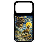 Carcasa para iPhone 17 Pro Bulldog Francés Noche Estrellada Van Gogh Lindo Perro Aullando