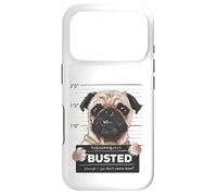 Carcasa para iPhone 17 Pro Busted Pug Mugshot Funny Dog Humor