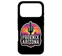 Carcasa para iPhone 17 Pro Cactus Vintage de Phoenix Arizona, Retro, Sunset Valley Sun