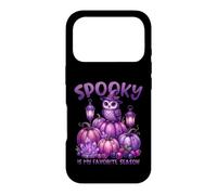 Carcasa para iPhone 17 Pro Calabazas de búho púrpura de Halloween Spooky Is My Favorite Season