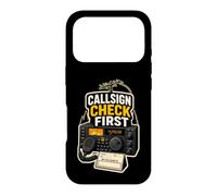 Carcasa para iPhone 17 Pro CALLSIGN Check First Radioaficionado Estación Micrófono