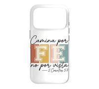 Carcasa para iPhone 17 Pro Camina por Fe Christian Español Fe Escritura Biblia Versículo