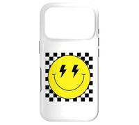Carcasa para iPhone 17 Pro Camisa de Cara Sonriente Amarilla con Ojos de Rayo a Cuadros