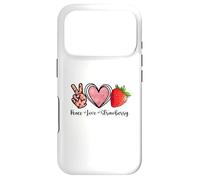 Carcasa para iPhone 17 Pro Camisas Peace Love Strawberry Farmer Strawberries Lover Fruit