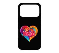 Carcasa para iPhone 17 Pro Camiseta Colorida con Nombre I Heart Love Neal