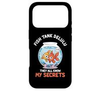Carcasa para iPhone 17 Pro Camiseta con Memes Fish Tank Delulu con Texto en inglés «Todos Saben mis Secretos»