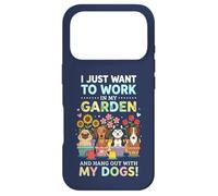 Carcasa para iPhone 17 Pro Camiseta con Texto en inglés I Just Want to Work in My Garden para Salir con Perros