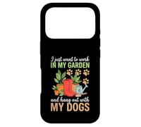 Carcasa para iPhone 17 Pro Camiseta con Texto en inglés I Just Want to Work in My Garden para Salir con Perros