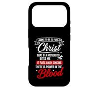Carcasa para iPhone 17 Pro Camiseta de Jesús con Texto en inglés There Is Power In The Blood