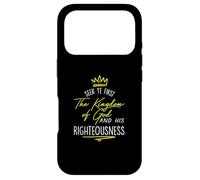 Carcasa para iPhone 17 Pro Camiseta de la Biblia Seek Ye First Kingdom God Matthew