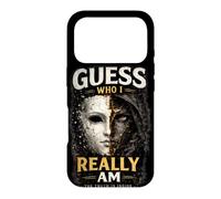 Carcasa para iPhone 17 Pro Camiseta estética Oscura Vintage con diseño de máscara Guess Who I Really Am