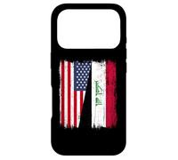 Carcasa para iPhone 17 Pro Camiseta iraquí Americana con Media Bandera de Estados Unidos