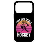 Carcasa para iPhone 17 Pro Camiseta para fanáticos del Hockey con Texto en inglés This Girl Loves Hockey Shirt Game Day