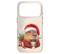 Carcasa para iPhone 17 Pro CAPPY Christmas! Santa Claus Capibara Bebiendo Café Meme