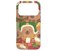 Carcasa para iPhone 17 Pro Capybara Cute Kawaii Capybaras Invierno Navidad Acuarela