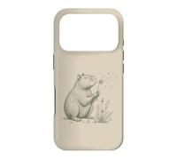 Carcasa para iPhone 17 Pro Capybara Lovers Soplando Diente de León Naturaleza Cottagecore Gráfico