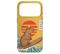 Carcasa para iPhone 17 Pro Capybara Surfing Japonés Gran Ola Kanagawa Ukiyo-e