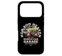 Carcasa para iPhone 17 Pro Caricatura de Coche clásico de Hotrod Heaven Muscle Car Garage de EE. UU.