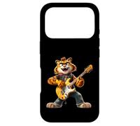 Carcasa para iPhone 17 Pro Cartoon Tiger Rock Guitarrista Tocando Guitarra Eléc