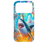 Carcasa para iPhone 17 Pro Cat Kitty Montando Fuego Respirando Tiburón Arco Iris Laser