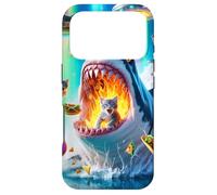 Carcasa para iPhone 17 Pro Cat Kitty Montando Fuego Respirando Tiburón Arco Iris Laser