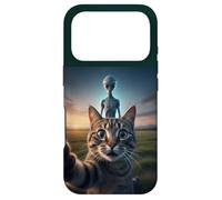 Carcasa para iPhone 17 Pro Cat Selfie with Alien on The Back Funny for Kids Teens Adult
