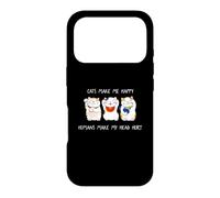 Carcasa para iPhone 17 Pro Cats Make Me Happy Humans Make My Head Hurt for Cat Lovers