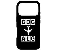 Carcasa para iPhone 17 Pro CDG a ALG Ruta de avión París Argel