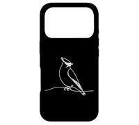 Carcasa para iPhone 17 Pro Cedar Waxwing Arte Lineal Ornitólogo